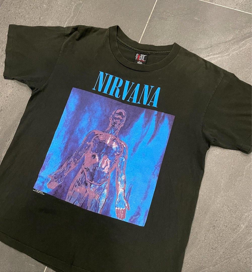オックスフォードブルー Nirvana sliver 90s tシャツ by giant anvil