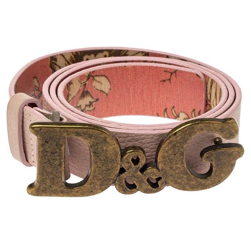 Vintage Dolce & Gabbana Pink Floral Leather D&G Logo Belt, Women's Fashion,  Watches & Accessories, Belts on Carousell