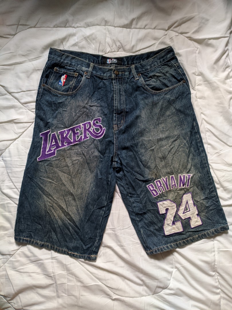 Lakers denim shorts on sale
