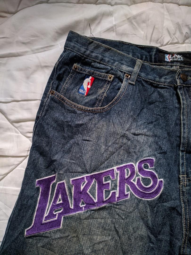 VINTAGE LOS ANGELES LAKERS DENIM SHORT BY UNK DENIM Men s Fashion