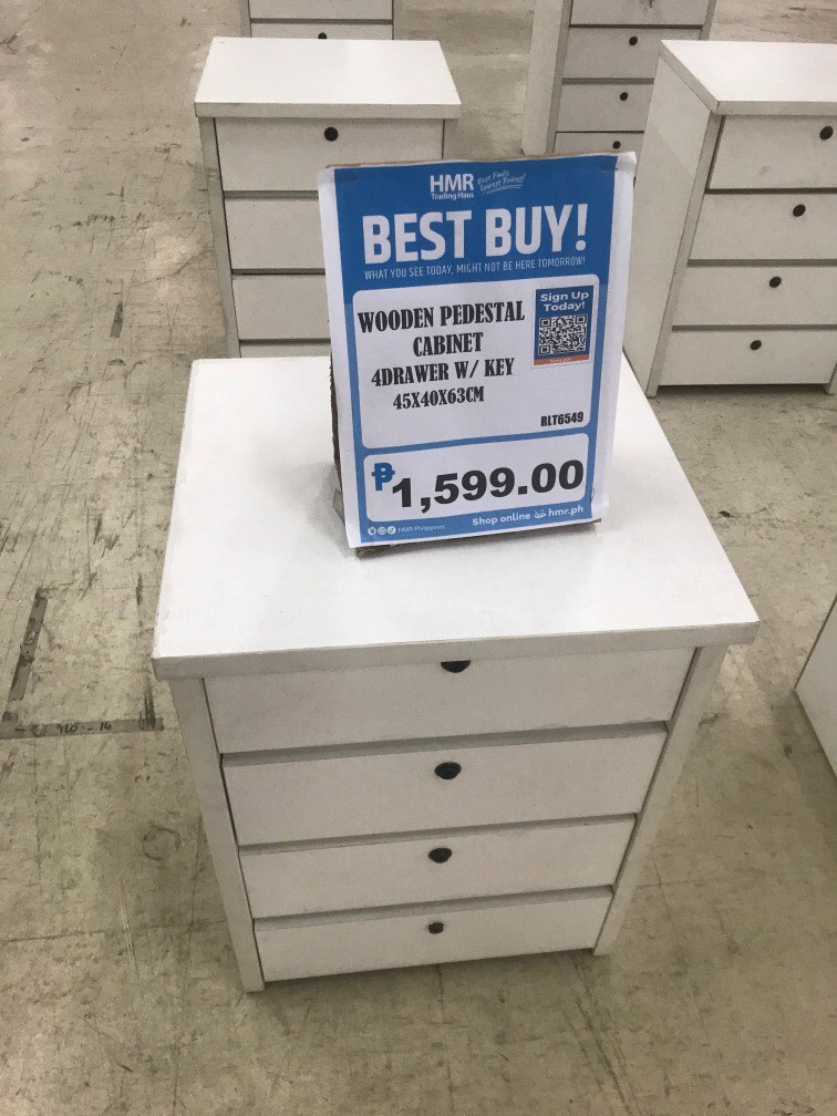 WOODEN PEDESTAL 4DRAWER, Furniture & Home Living, Furniture