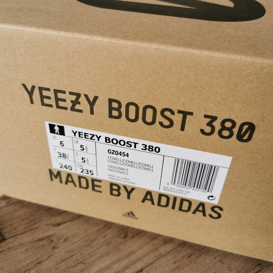 Final Price to Clear Adidas Yeezy Boost 380 Luxury Sneakers