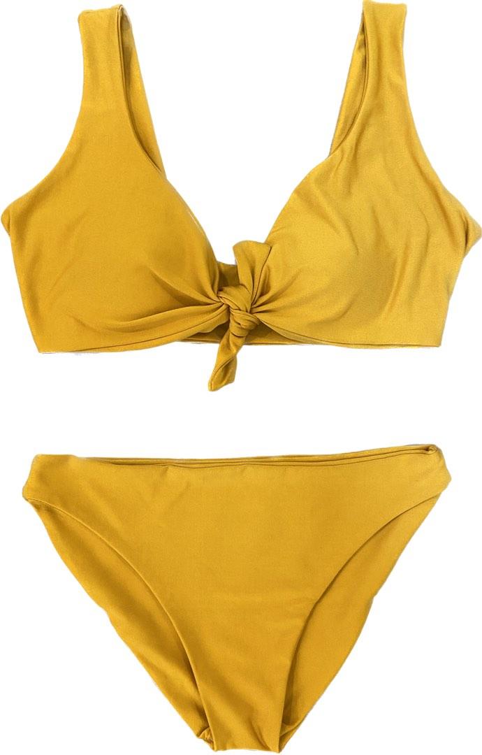 Yellow twopiece swimsuit, Women's Fashion, Swimwear, Bikinis & Swimsuits on Carousell