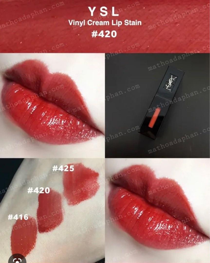 YSL vinyl cream lip stain 黑管唇釉#407 #412 #416 #419 #420, 美容＆化妝品, 健康及美容-  皮膚護理, 化妝品- Carousell