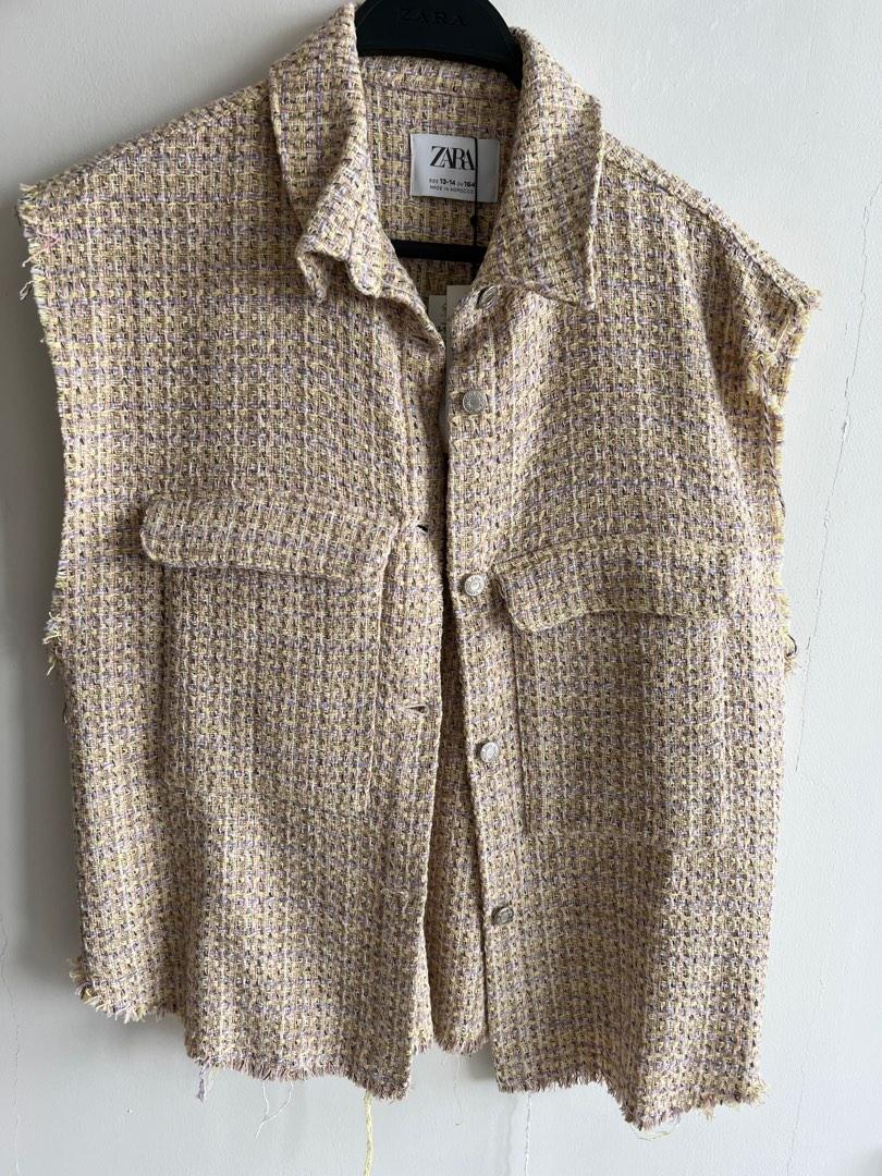 Tweed vest zara top