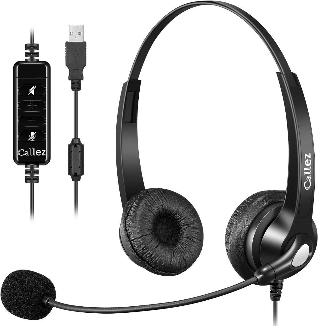 Casque PC Mono pour Les Entreprises Voix Plus Claire Skype UC Lync Teams Softphone Centre dappel Ordinateur de Bureau Casque USB avec Microphone Suppression du Bruit et Contrôle Audio 