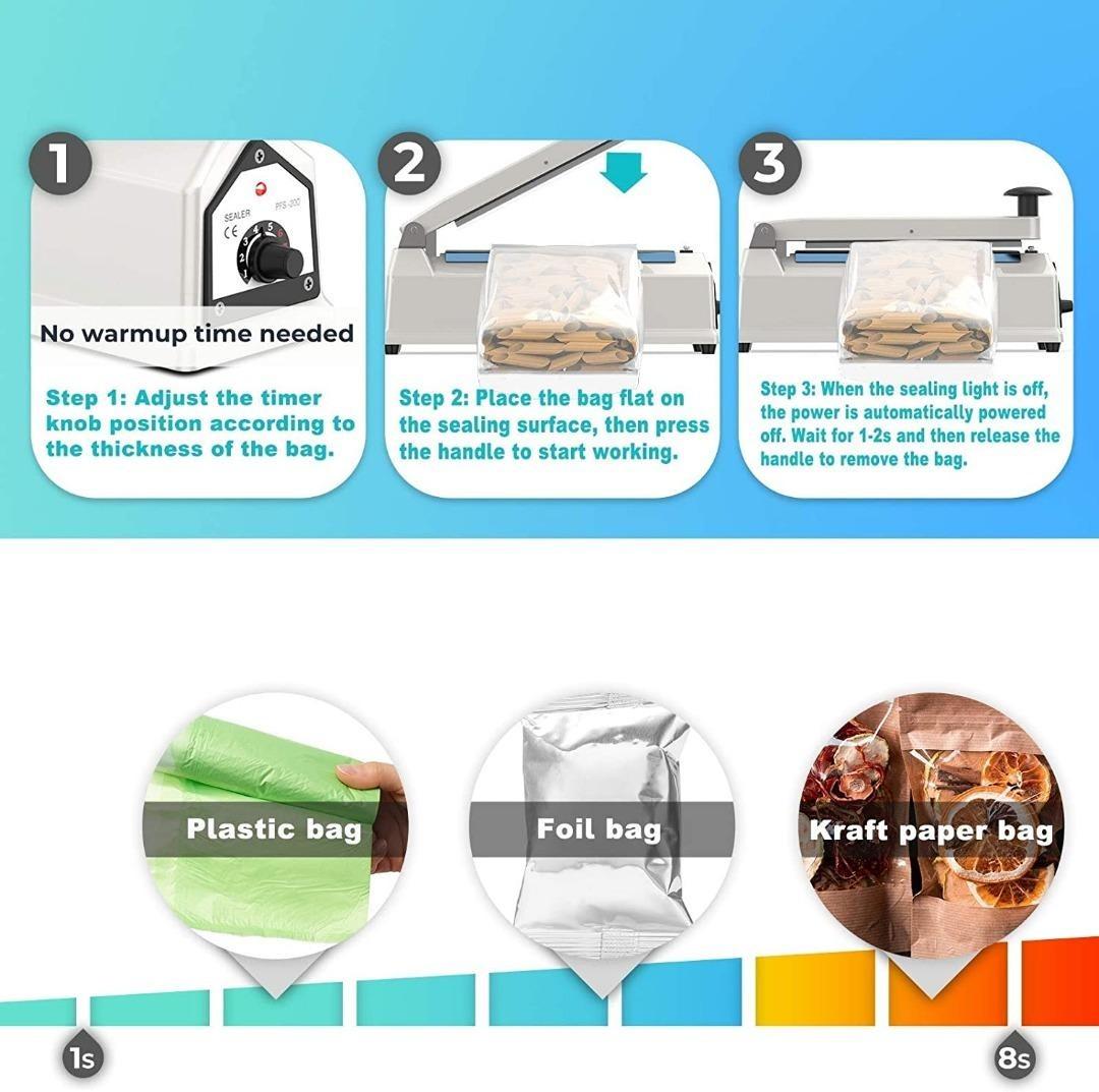 [2300] Impulse Heat Sealer for Plastic Bags,200mm, Commercial Bag
