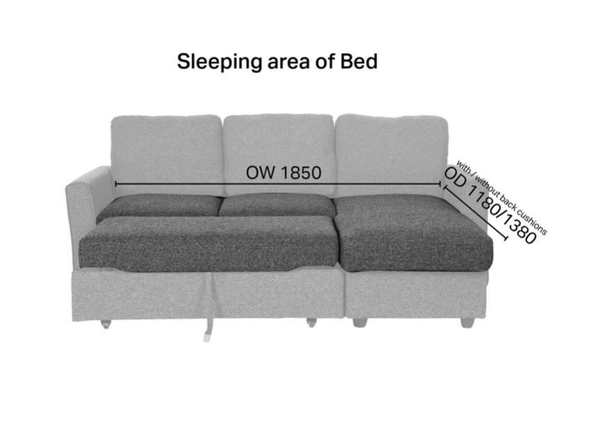 3in1 Lshaped Sofa Bed with Storage, Furniture & Home Living