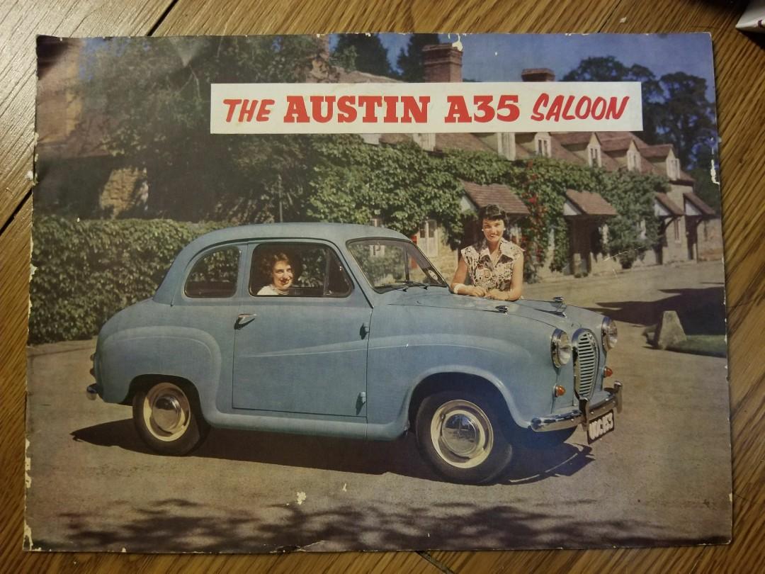 50年代 約1955至1958 英國氣車the Austin A35 Salloon 銷售介紹書 興趣及遊戲 收藏品及紀念品 郵票及印刷品 Carousell