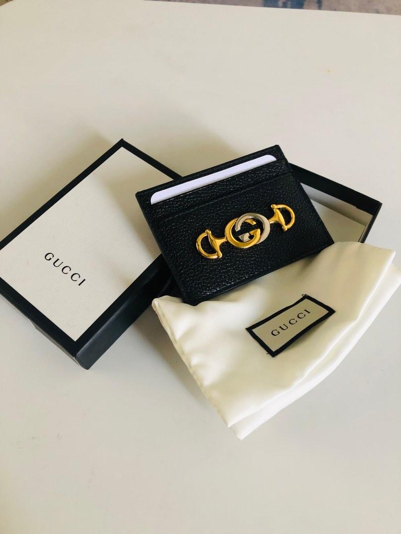 Gucci - Tan Leather Zumi Horsebit Credit Card Case Holder - Catawiki
