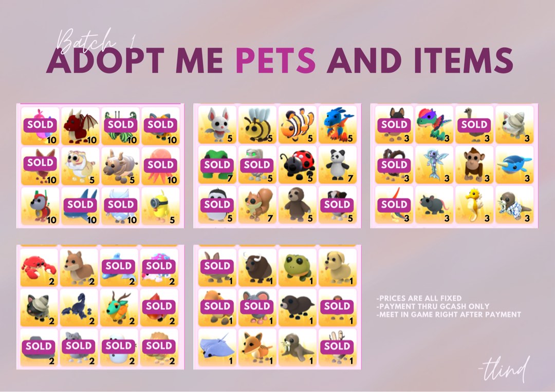 Adopt Me Pets and Items for Sale!, Video Gaming, Gaming Accessories, In