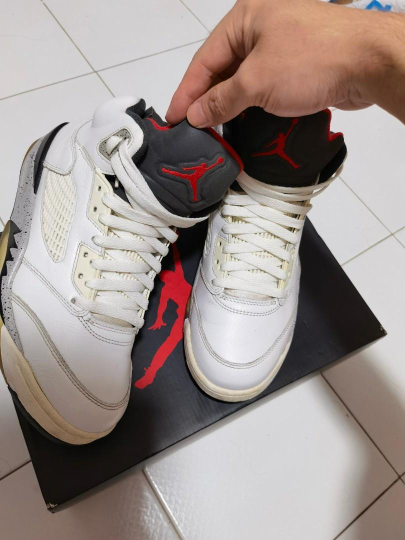Nego Air Jordan 5 AJ5 white cement