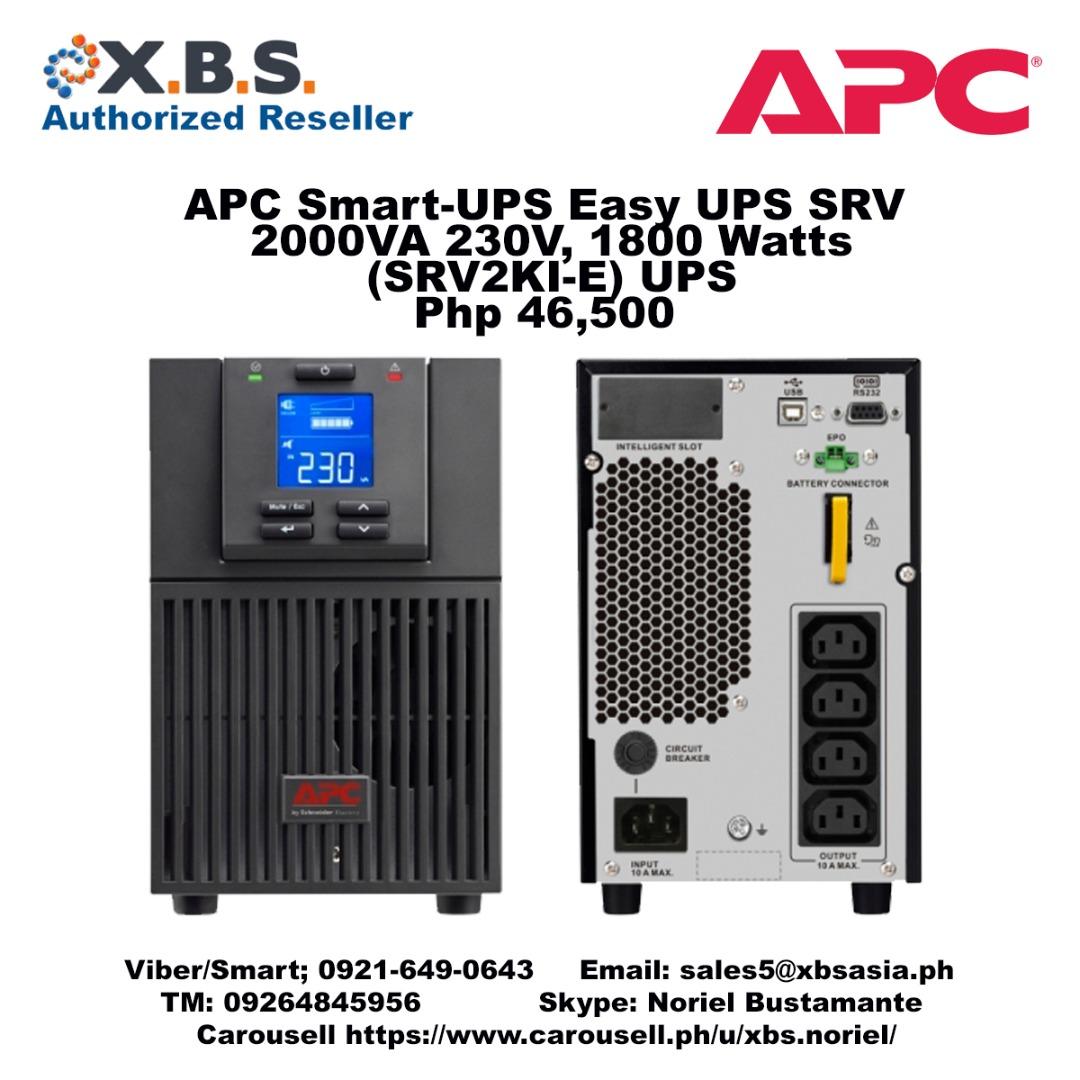 APC SmartUPS Easy UPS SRV 2000VA, Computers & Tech, Office & Business