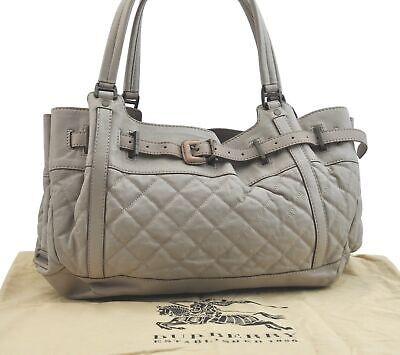 Authentic BURBERRY Vintage Leather Shoulder Bag Gray, Luxury, Bags