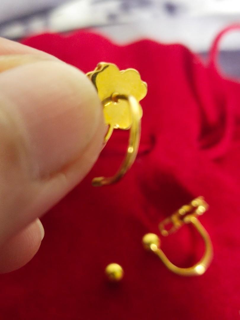 Authentic Oro China Gold earrings, Women's Fashion, Jewelry