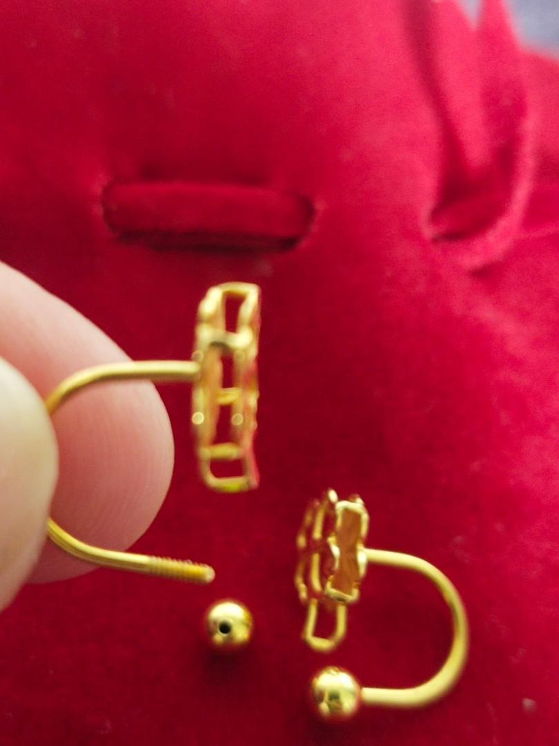 Authentic Oro China Gold earrings, Women's Fashion, Jewelry