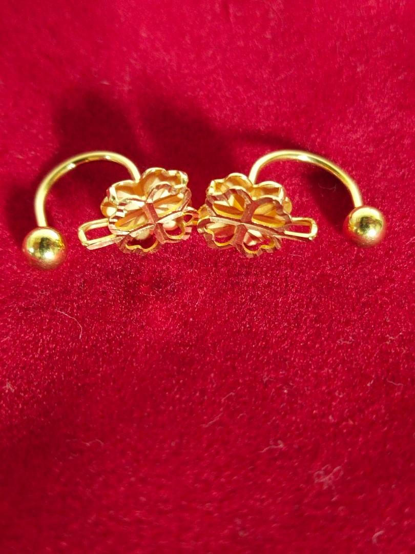 Authentic Oro China Gold earrings, Women's Fashion, Jewelry