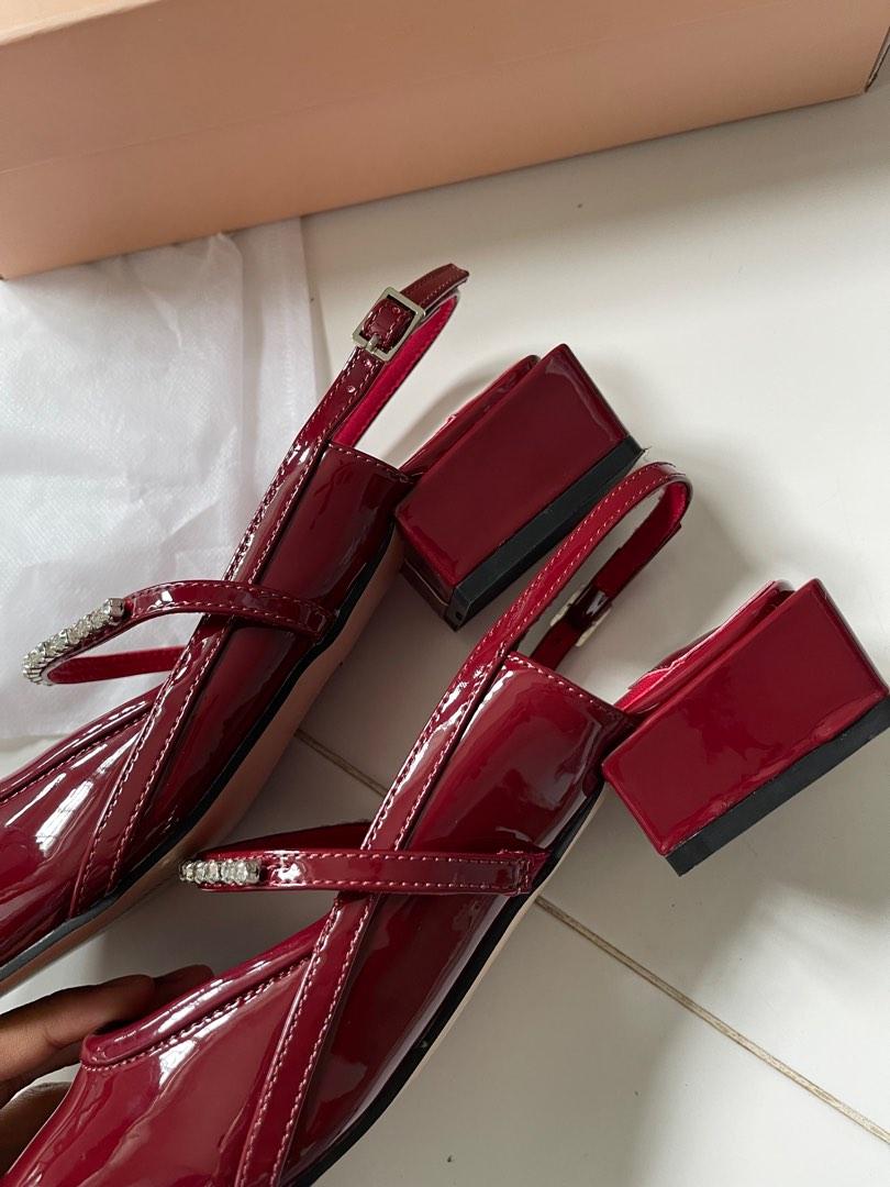 FREE DELIVERY BEAUTIFUL CLASSIC RED MARYJANES HEELS/FLATS/PUMPS FROM