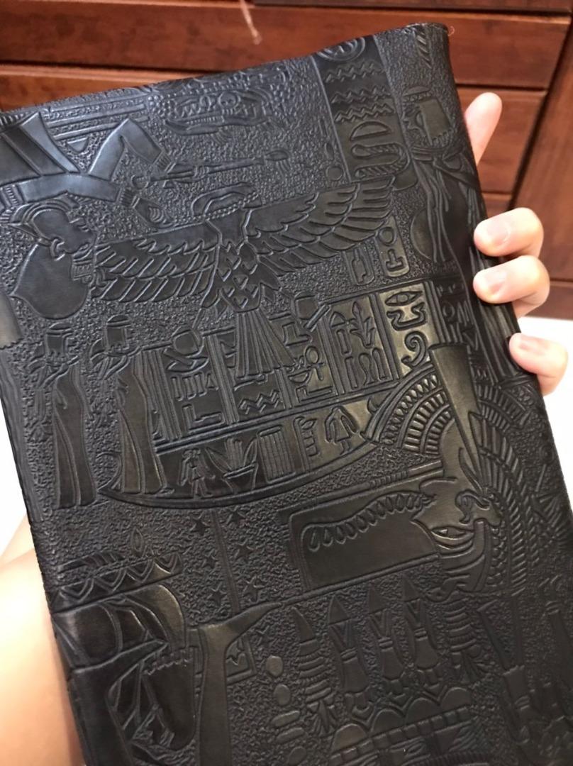 Black Clutch with cool ancient Egyptian carve, Women's Fashion, Bags & Wallets, Clutches on