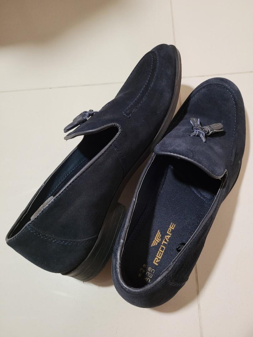 Red tape suede loafers shop