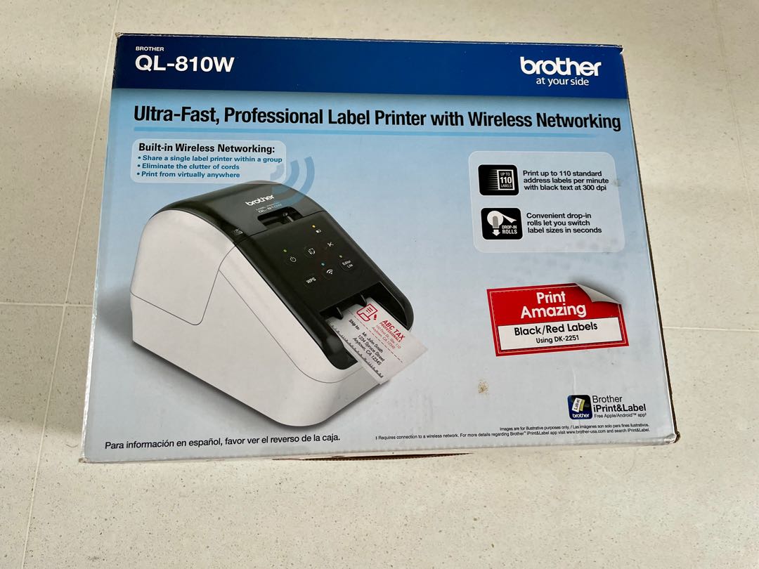 Brother QL810W label printer and label paper, Computers & Tech