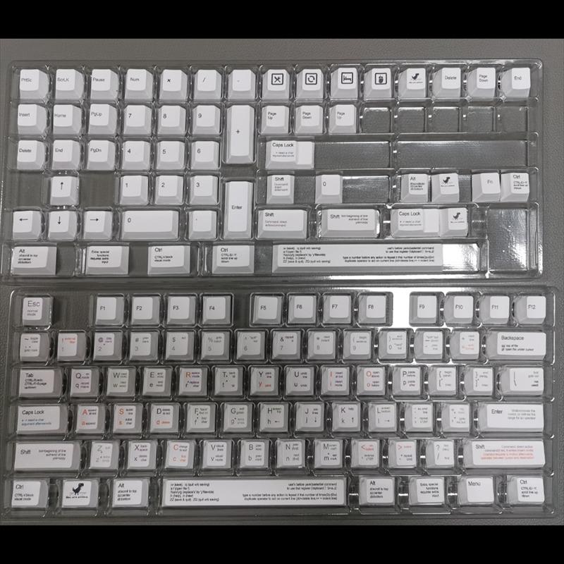 Coder Black on White Keycaps BOW Coding English PBT Key cap 131 keys ...