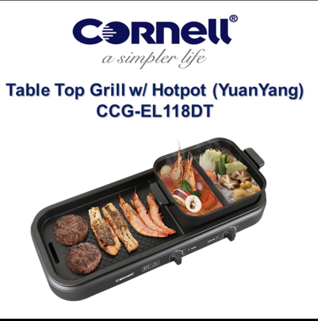 Cornell table top grill with hotpot, TV & Home Appliances, Kitchen