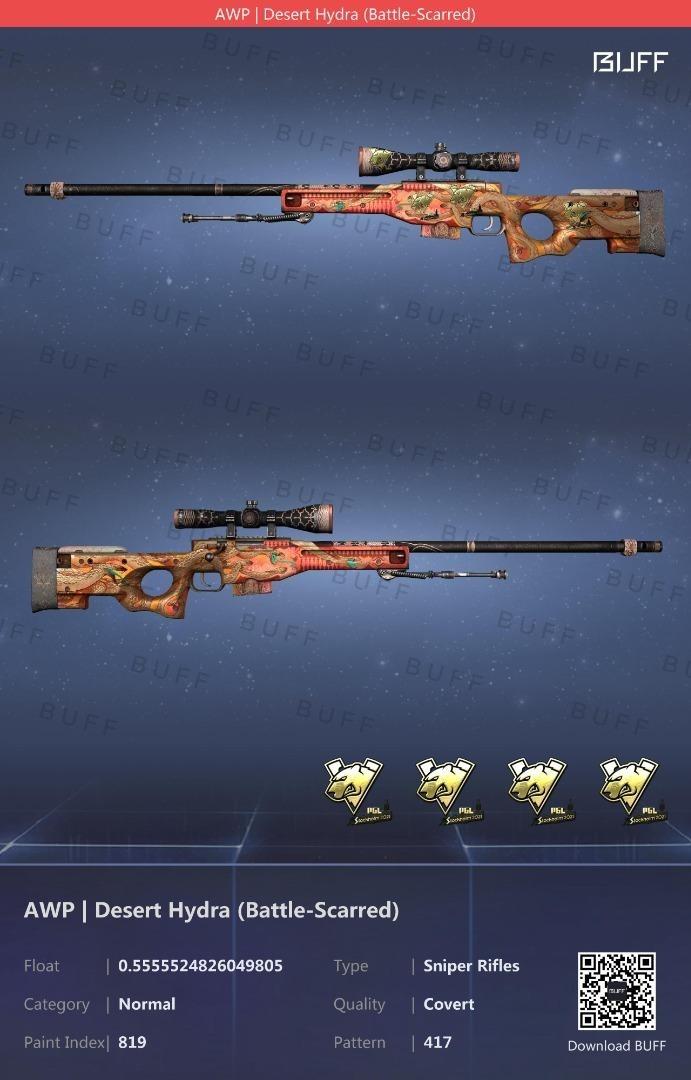CSGO AWP Desert Hydra (BattleScarred) Blackscope, Video Gaming