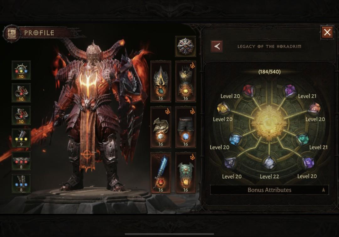 Diablo Immortal Account 3k+ Reso Crusader for sale, Video Gaming