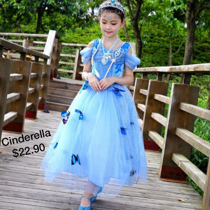 Disney Princess Dress Girls Sleeping Beauty Aurora Princess Dress Long