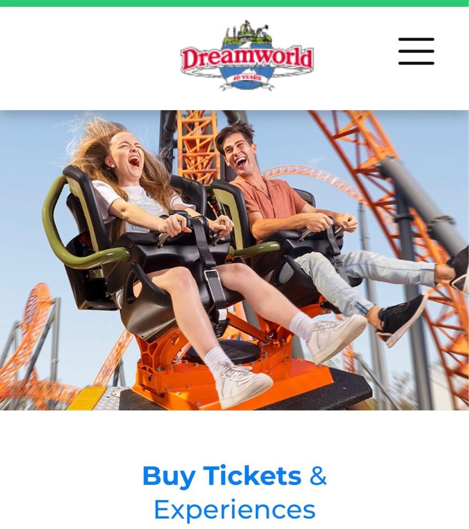 Dreamworld gold coast ticket, Tickets & Vouchers, Local Attractions