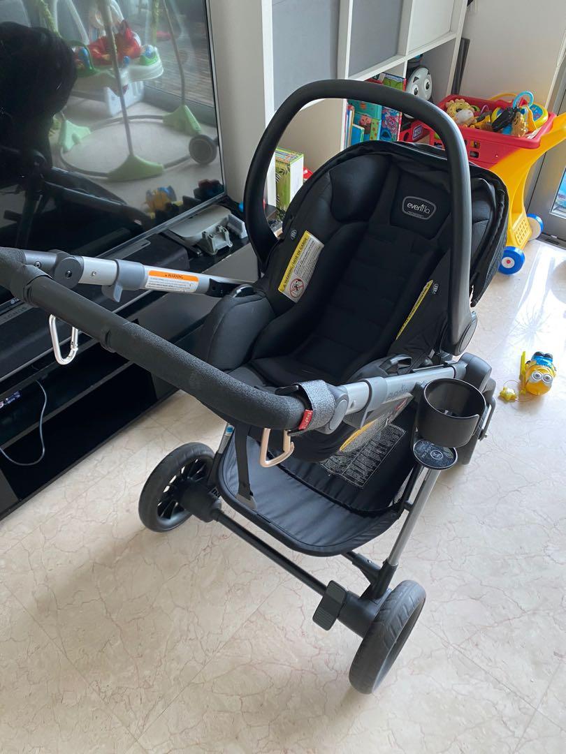 Evenflo Pivot Xpand Stroller Frame with infant car seat, Babies & Kids