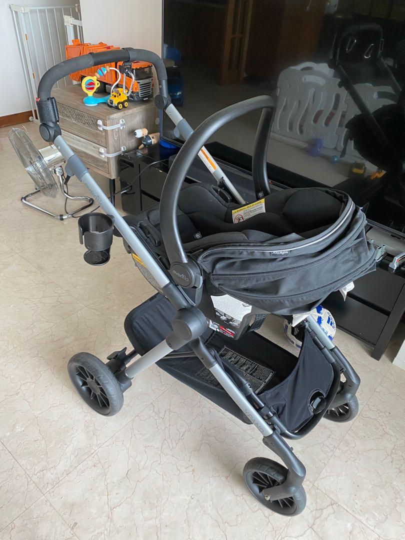 Evenflo Pivot Xpand Stroller Frame with infant car seat, Babies & Kids