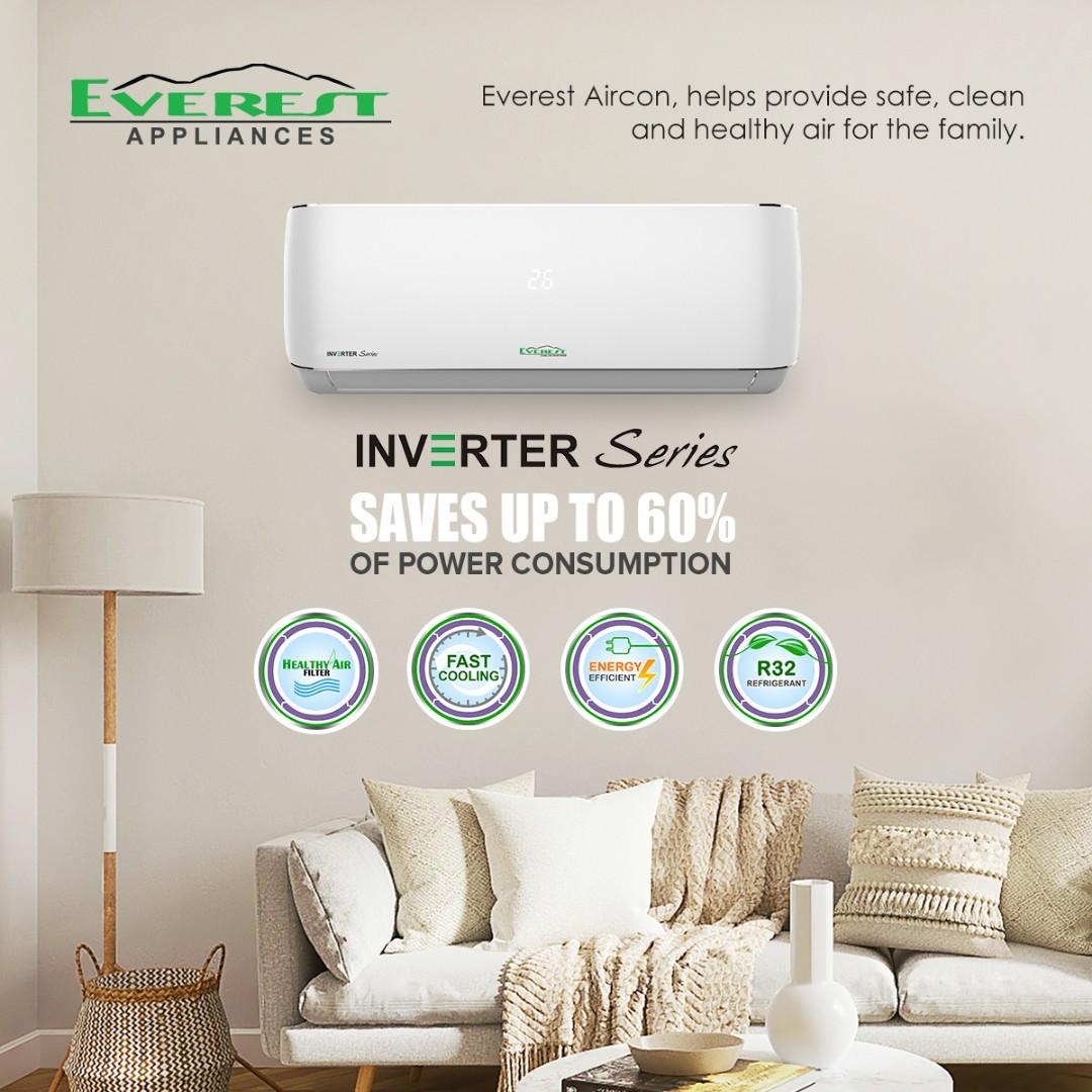 EVEREST 1.5HP Split Type Wall Mounted Inverter Series Aircon with