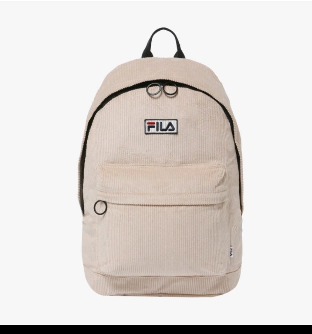 FILA Corduroy Backpack Men s Fashion Bags Backpacks on Carousell