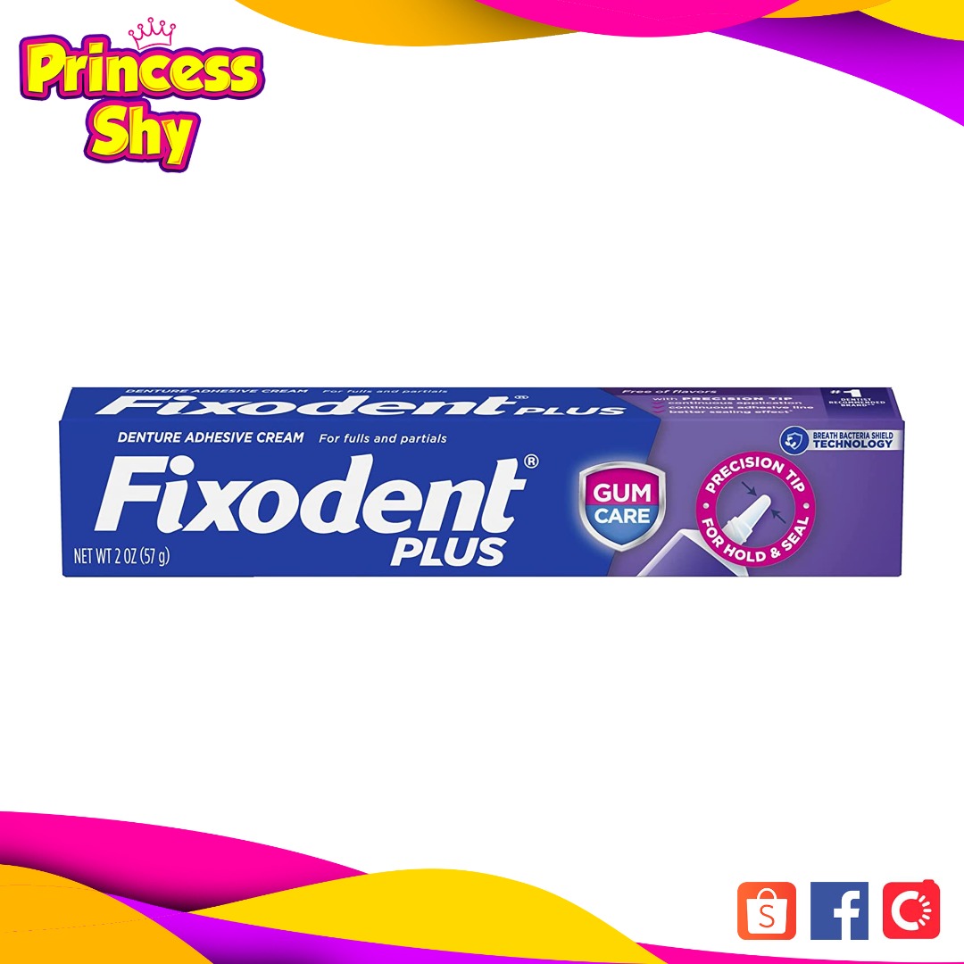 Fixodent Plus Denture Adhesive Cream Gum Care 2 oz 57g, Beauty