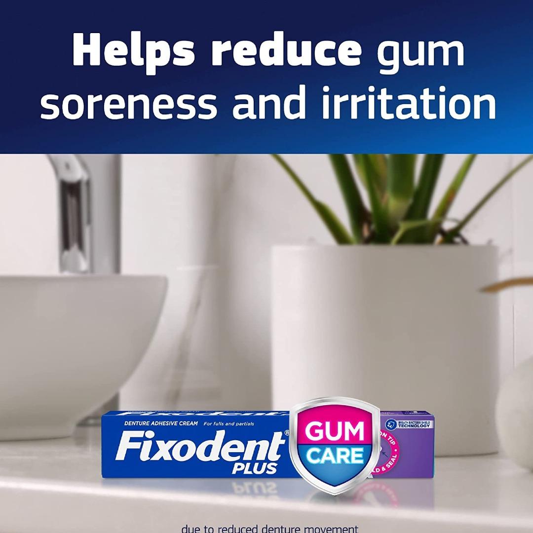 Fixodent Plus Denture Adhesive Cream Gum Care 2 oz 57g, Beauty