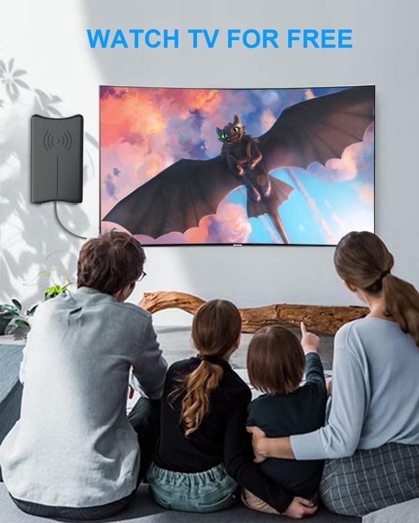 GEEKERA TV Aerial, Indoor Outdoor TV Ariel 400KM Freeview Digital HDTV Arial 4K 1080P 360°Omni