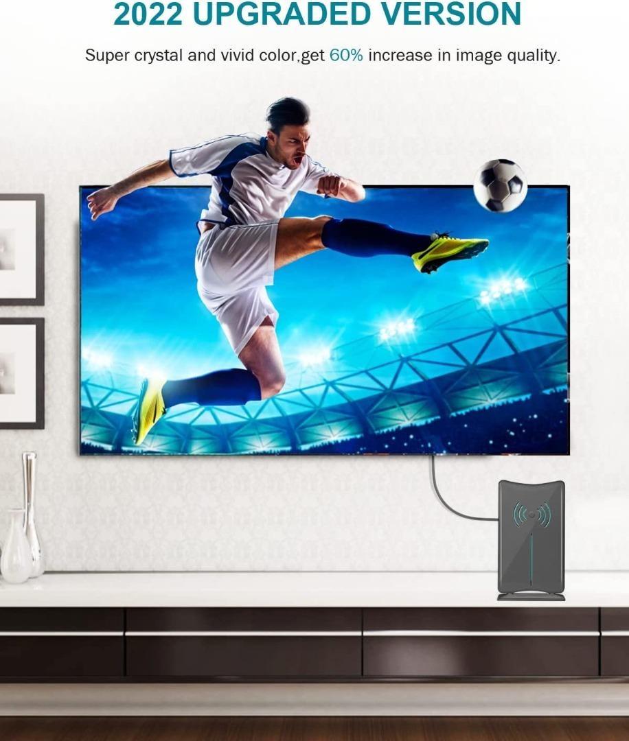 GEEKERA TV Aerial, Indoor Outdoor TV Ariel 400KM Freeview Digital HDTV Arial 4K 1080P 360°Omni