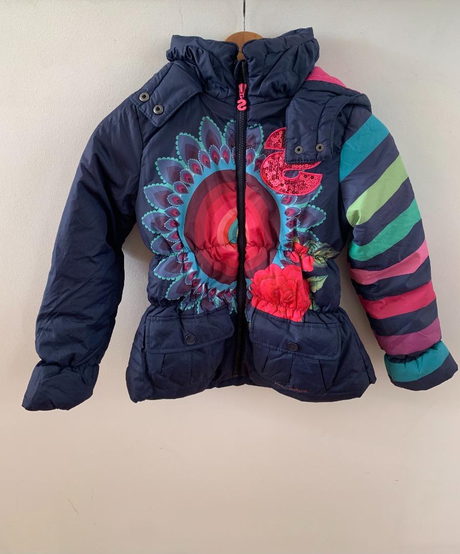 Girls Desigual Winter Jacket Size 7 8 130 140cm