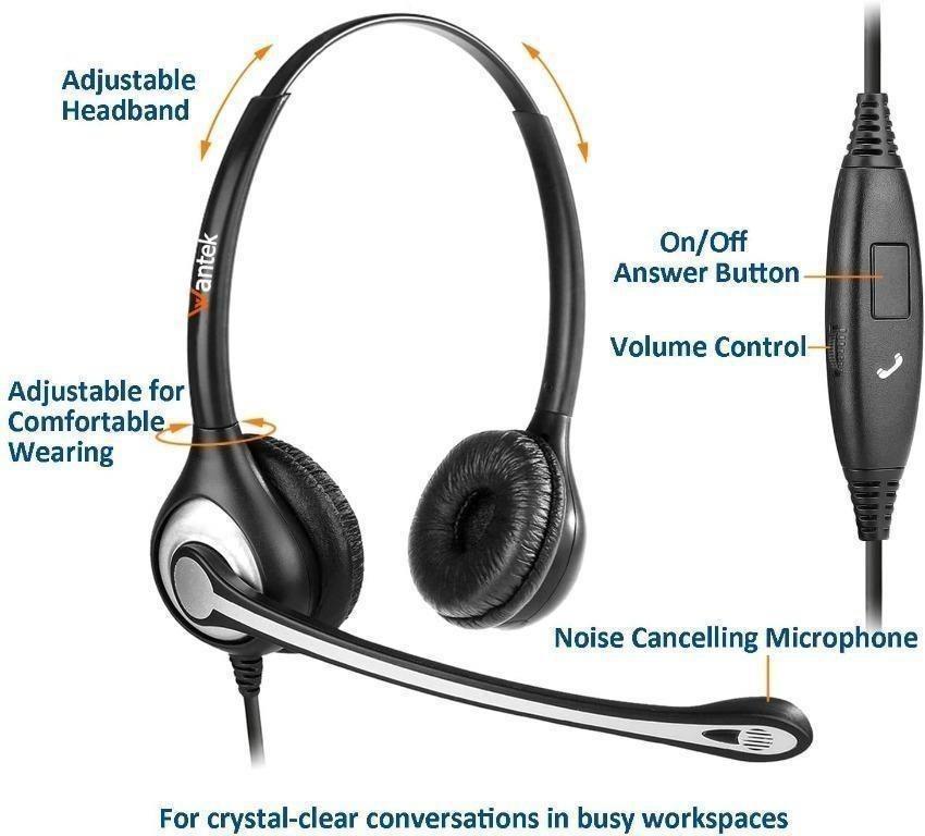 Callez C300E1 3.5mm Cell Phone Headset Mono Compatible with iPhone Samsung Huawei HTC LG ZTE BlackBerry Mobile Phone Smartphones iPad iPod Skype PC Truck Driver Headsets with Noise Canceling Mic 