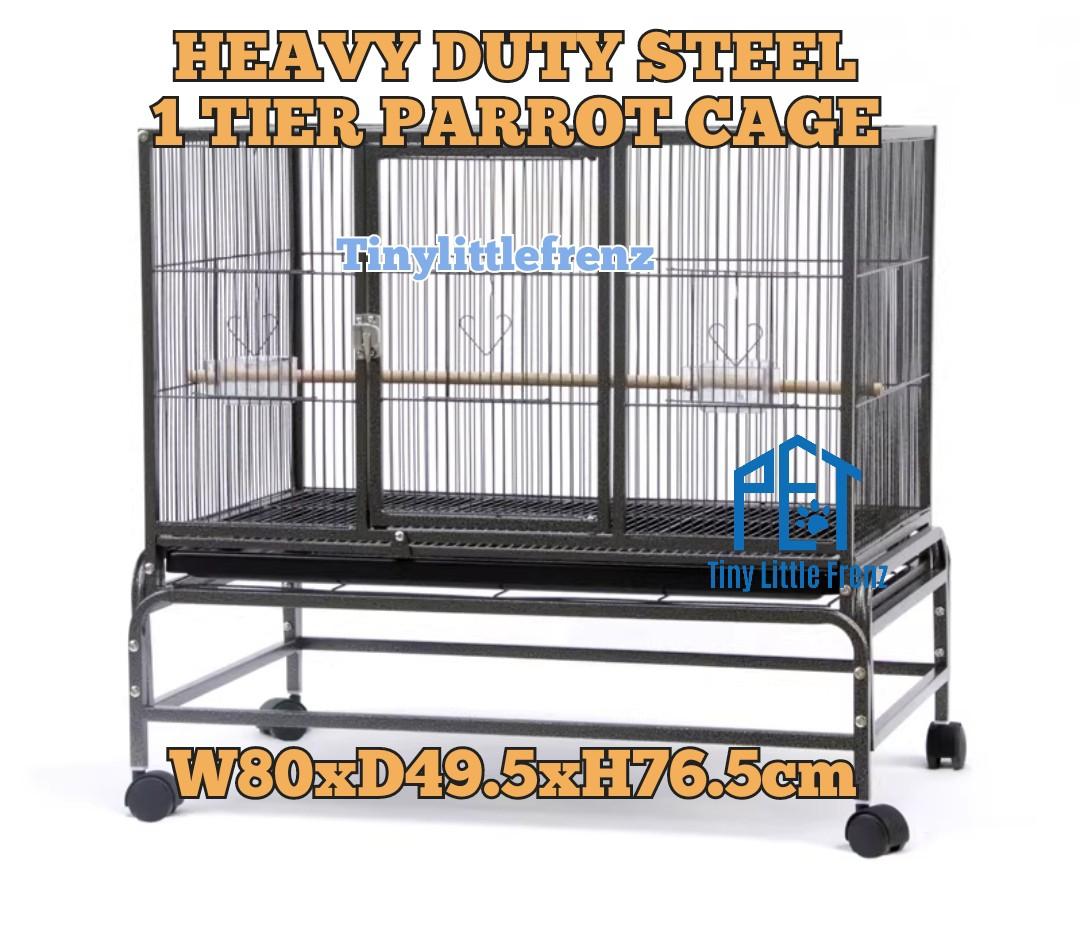 View of Heavy Duty Steel Parrot Cage 1 Tier, 2 Tier, 3 Tier T22-075, Pet ...