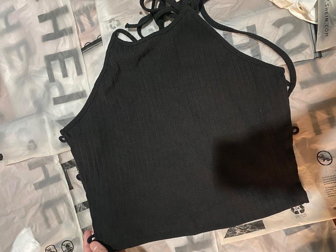 H&M halter ribbed black top (cross tie back) (Category: Others Tops) located in Quezon City. Submitted by hoftroy (Listing ID 1192547348, Image 1). Description: H&M cut tag Medium on tag.