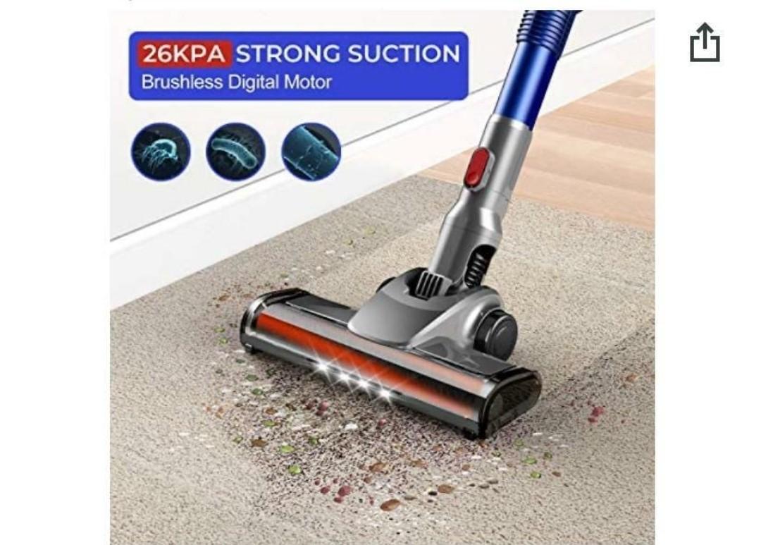 Honiture H9 Cordless Vacuum Cleaner, Honiture Stick Vacuum with 380W 26Kpa Powerful Suction, 4