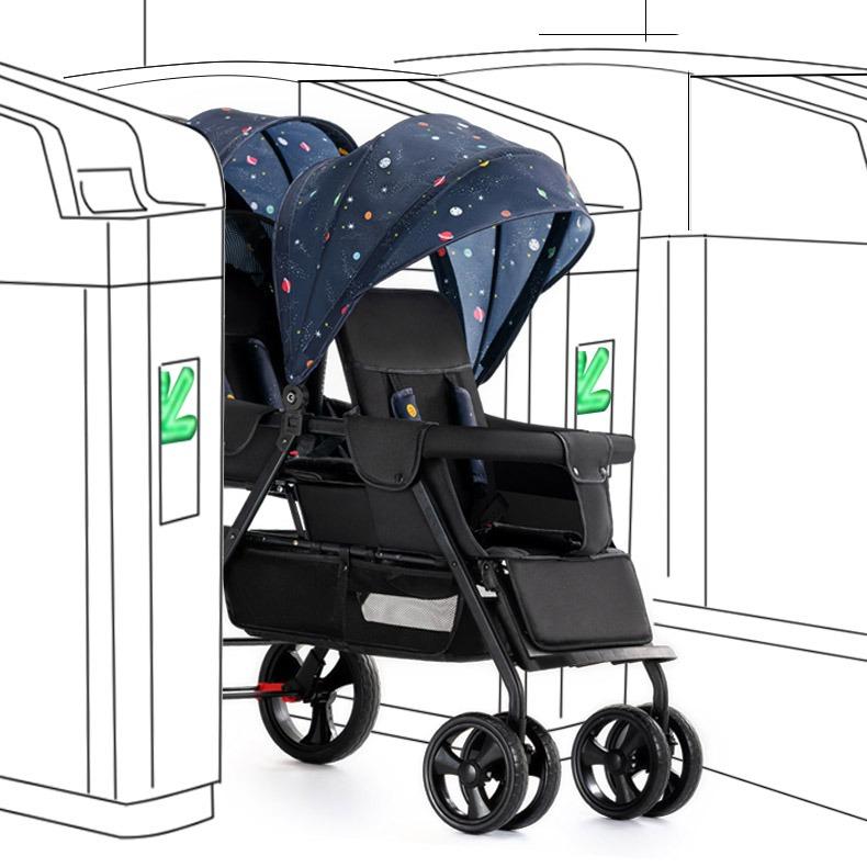 [iDS] New! Reclining Twin Stroller Double Stroller Dual Stroller Front
