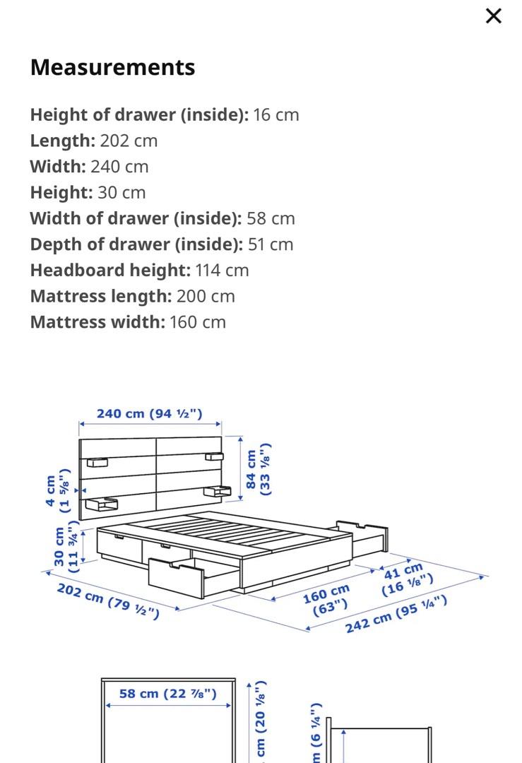 Ikea Bed Frame NORDLI Bed frame w storage and headboard, white, 160x200