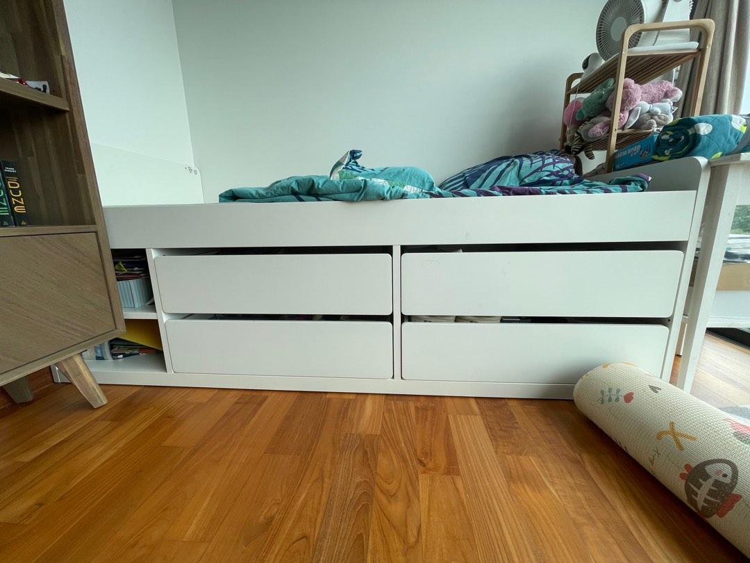 IKEA children bed with drawers, Furniture & Home Living, Furniture, Bed