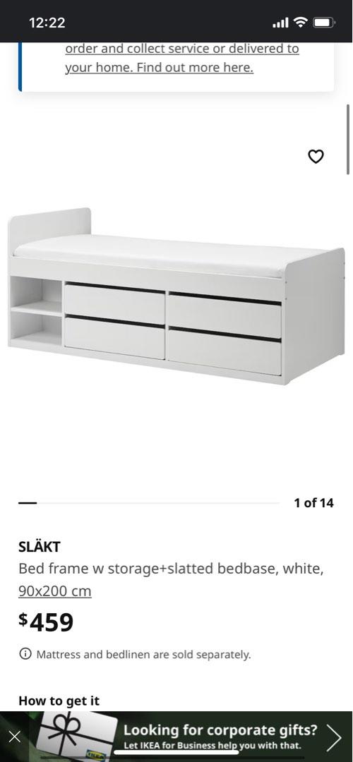 IKEA children bed with drawers, Furniture & Home Living, Furniture, Bed