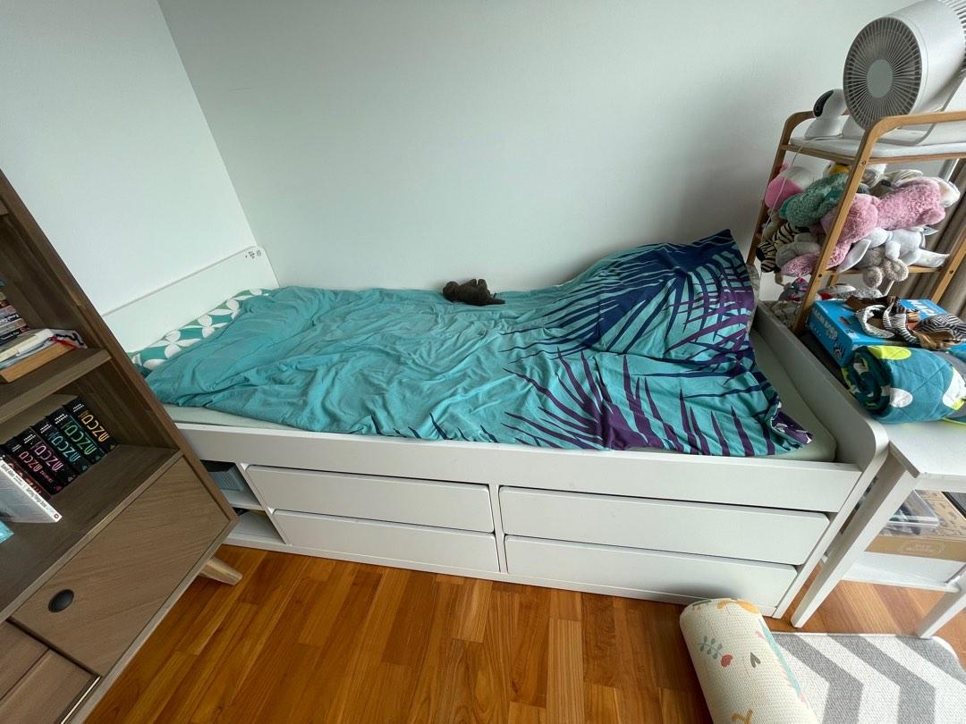 IKEA children bed with drawers, Furniture & Home Living, Furniture, Bed