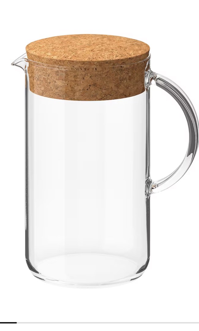 Ikea glass jar with cork lid 1.5L, Furniture & Home Living, Kitchenware & Tableware, Pitchers